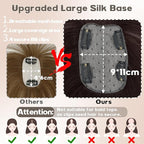 Hair Toppers for Women Real Human Hair-U Shape Toppers Hair Pieces for Women with Thinning Hairr 150% Density Silk Base Clip in Human Topper with Bangs for Daily Use(Dark Brown