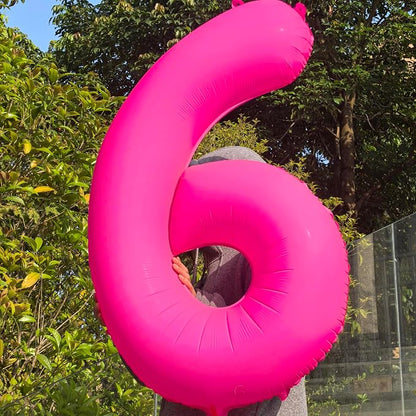 40 in Fluorescent Pink Birthday Balloon Number 7 Pink Fluorescent Number 7 | - Image 5