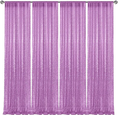 2×8FT-4PCS Lavender Sequin Backdrop Curtains Panels, Photography Backdrop - Image 8