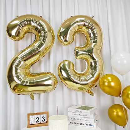40 Inch Light Gold 0 Number Balloons Large Champagne Gold Number | White Gold - Image 5