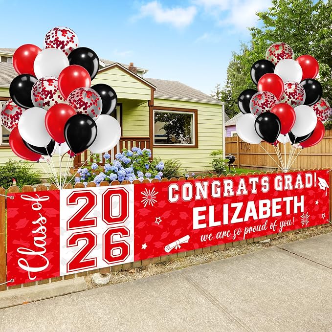 Graduation Congratulations Banner Decorations, Class of 2026 Personalized - Image 4