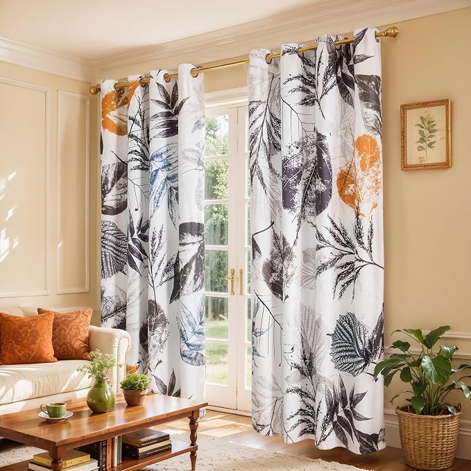 SUBRTEX Blackout Curtains 52Wx108L, Room Darkening Floral Curtains, Thermal - Image 4