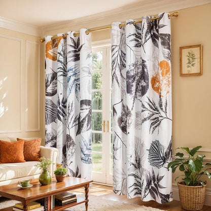 SUBRTEX Blackout Curtains 52Wx108L, Room Darkening Floral Curtains, Thermal - Image 4