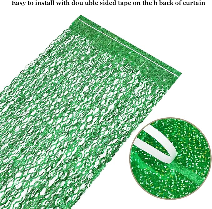 Green Foil Backdrop Curtain - Image 4