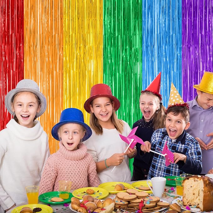 ZATAYE 12 Pack Rainbow Kindergarten Foil Curtain Streamer Decorations | Rainbow - Image 6