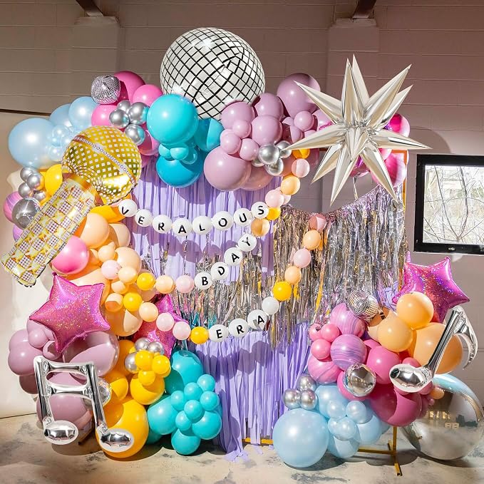 Music Fans Birthday Decoration, Laser Star, Disco Mylar Balloon - Image 3