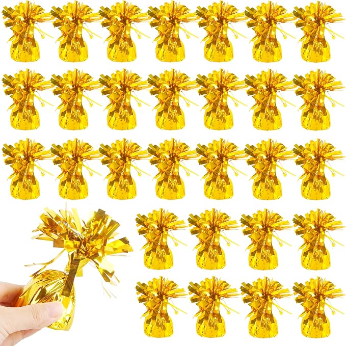 30 Pack 4.7 Inch Balloon Weights 170g Metallic Wrapped Balloon Anchors Weights by Unknown