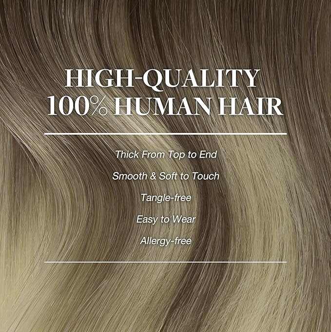 GOO GOO Clip in Hair Extensions Real Human Hair, Remy Human Hair Extensions Clip ins for Women, Natural Human Hair, 16inch 120g 7Pcs, 9/60 Balayage Ash Brown to Platinum Blonde
