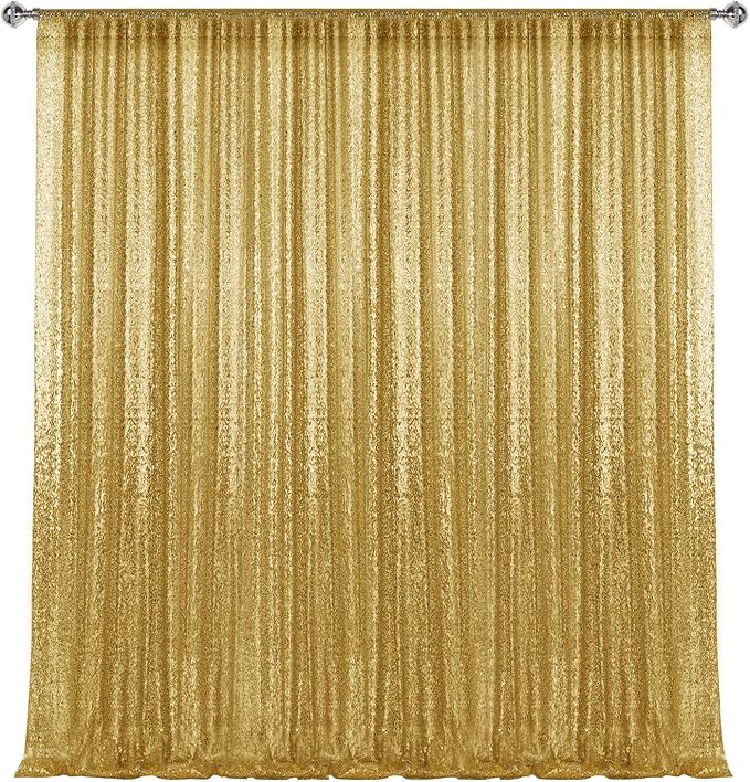 10×10FT Gold Sequin Backdrop Curtain, Photography Backdrop Glitter Curtains - Image 7