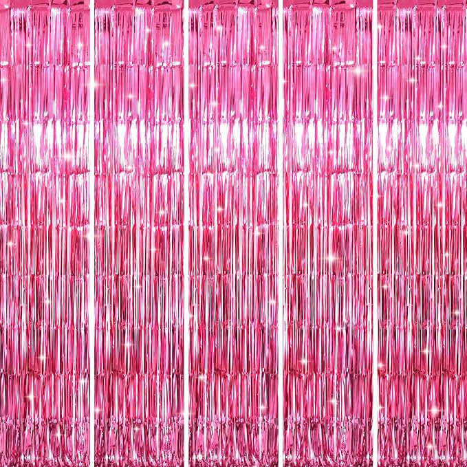 GOER 3.2 ft x 9.85 ft Metallic Tinsel Foil Fringe Curtains Party Photo Backdrop by GOER
