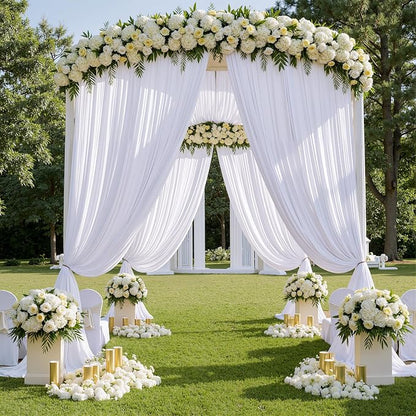 20ft x 15ft White Backdrop Curtains - Image 4