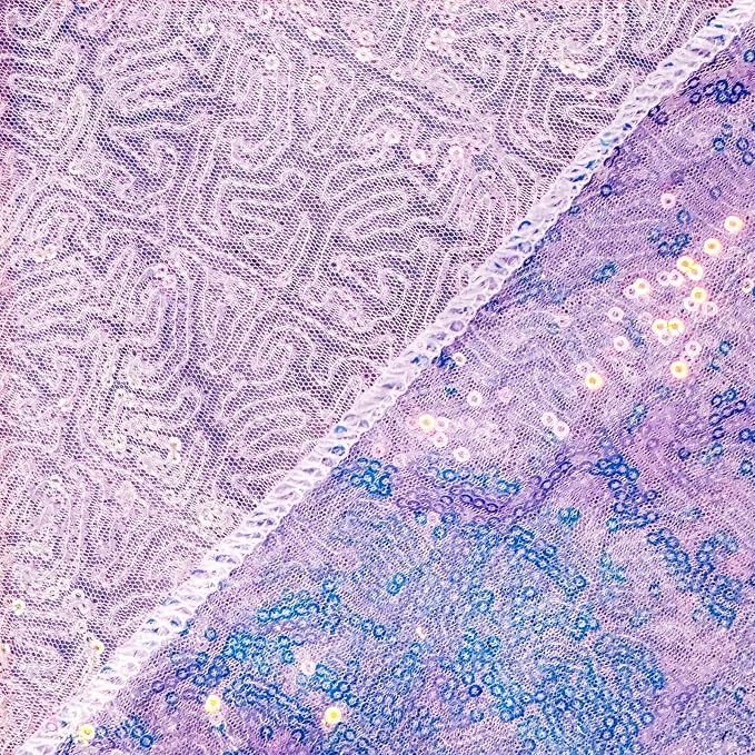 Sugargirl Mermaid Lavender Sequin Backdrop Curtain 2 Panels 2FTx8FT Glitter - Image 7