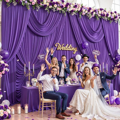 8 Panels Purple Backdrop Curtains - Image 2