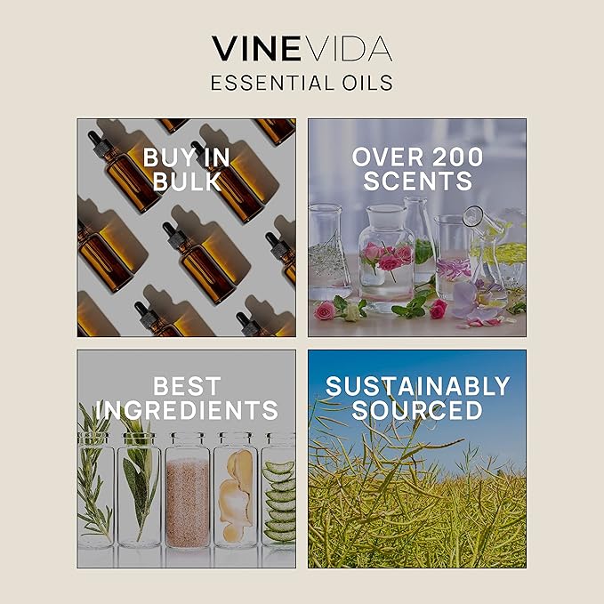 VINEVIDA Rose Geranium Essential Oil 10 mL - Undiluted Candle Scent DIY Scents for Candlemaking Soap Making Safe Skin 0.33 Fl Oz 1.33 ounces