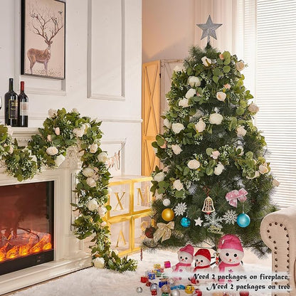 Artificial Flower Garland 5.4ft Floral Rose Vine Decor, Hanging Faux Roses - Image 5