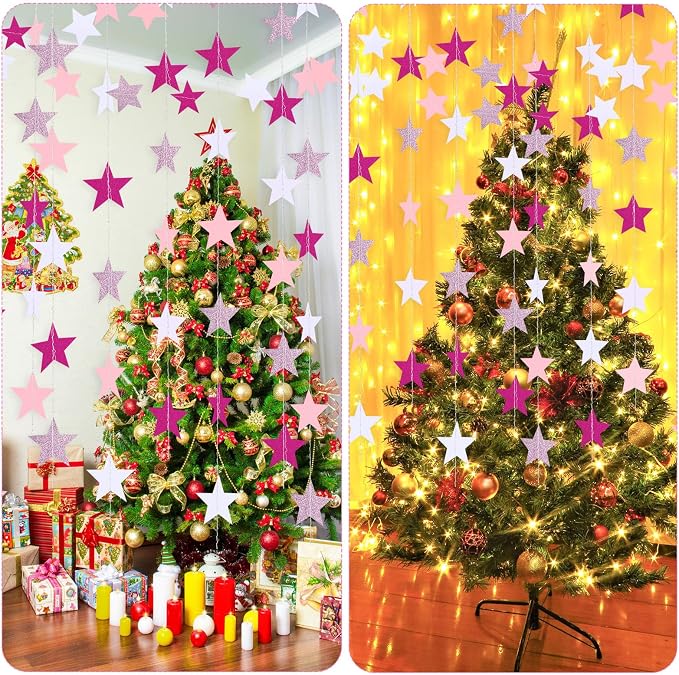 Patelai Glitter Star Garland Banner 2026 Graduation Decor 130 Feet Star Hanging - Image 6