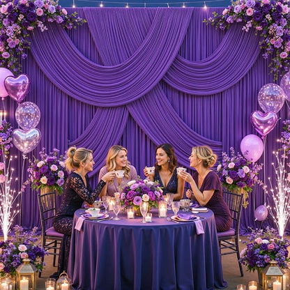 4 Panels Purple Backdrop Curtains - Image 3