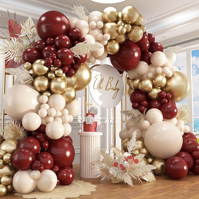 Burgundy Balloon Garland Arch Kit by PAXILE