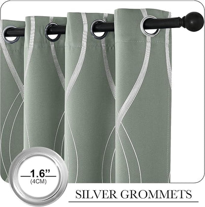 NICETOWN Greyish Green Curtain Panels - Image 3