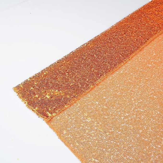 Eternal Beauty Orange Sequin Backdrop Curtains, 4 Panels 2x8FT | 3mm Sparkle - Image 5