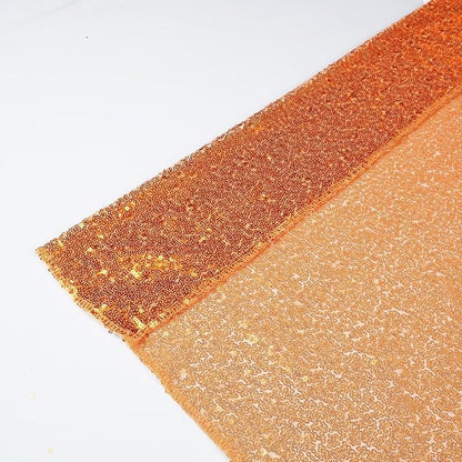 Eternal Beauty Orange Sequin Backdrop Curtains, 4 Panels 2x8FT | 3mm Sparkle - Image 5