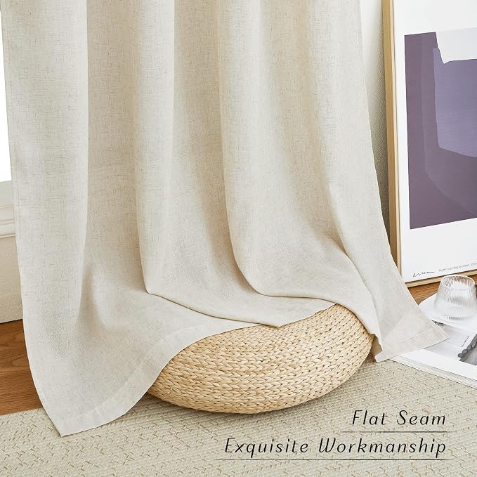 NICETOWN Natural Linen Curtains - Image 7