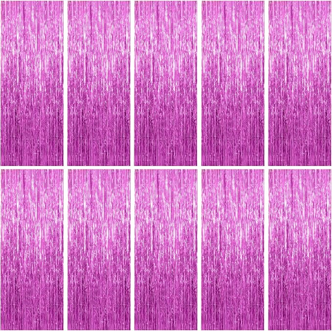 10 Pack Foil Curtain Backdrop Metallic Tinsel Foil Fringe Curtains Photo Booth by KEJ