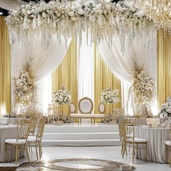 Outpain Thick 40 ft x 10 ft Gold Sequin Backdrop Curtain - Image 9