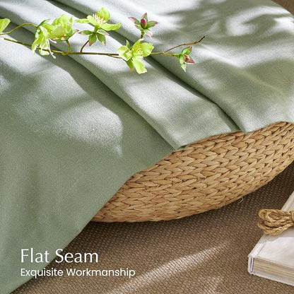 NICETOWN Thick Linen Greyish Green Curtains 84 inches Long - Image 6