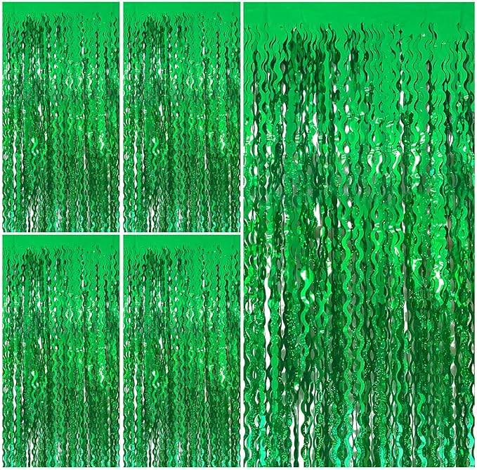 Tinsel Foil Fringe Curtains Wavy Backdrop by BOMSI