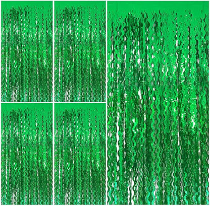 Tinsel Foil Fringe Curtains Wavy Backdrop by BOMSI