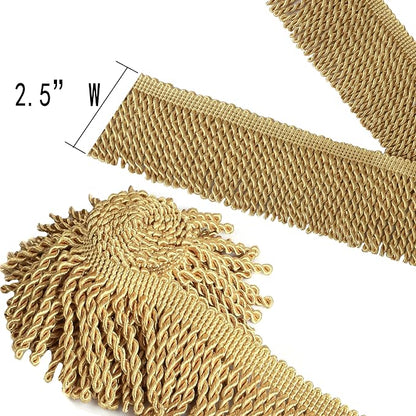 BEL AVENIR Bullion Fringe Trim Curtain Fringes 5 Yard x 2.5 Inches Sewing | - Image 3
