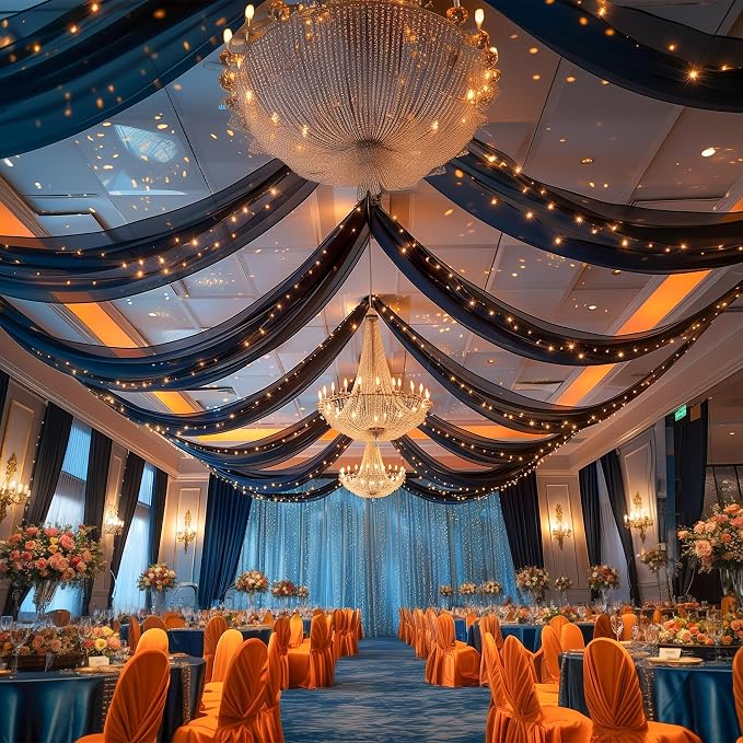 6 Panels Black Ceiling Drapes - Image 7