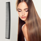 Leinuosen 3 Pack Fine and Wide Tooth Hair Comb, Professional Women and Men Black Carbon Barber Fiber Cutting Comb, Heat Resistant Tool for All Hair Types Salon Hairdressing Styling