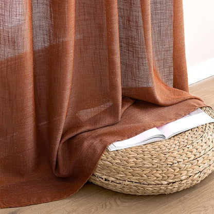 MIULEE Burnt Orange Fall Linen Curtains 52x108 Inches - Image 7