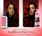 Hair Dye 2-in-1 Shampoo Color for Quick Gray Coverage – Semi Permanent Hair Color for Men and Women – 500ml (Red)