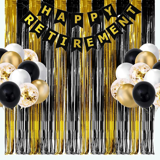 Black and Gold Party Streamers Decoration - Image 8