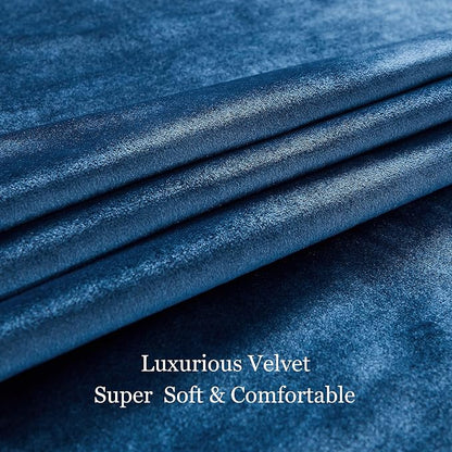 BULBUL Velvet Navy Blue Blackout Curtains 102 inches - Image 6