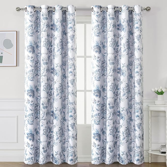 H.VERSAILTEX Blackout Curtains 84 Inch Length 2 Panels Set Floral Print Curtain - Image 2