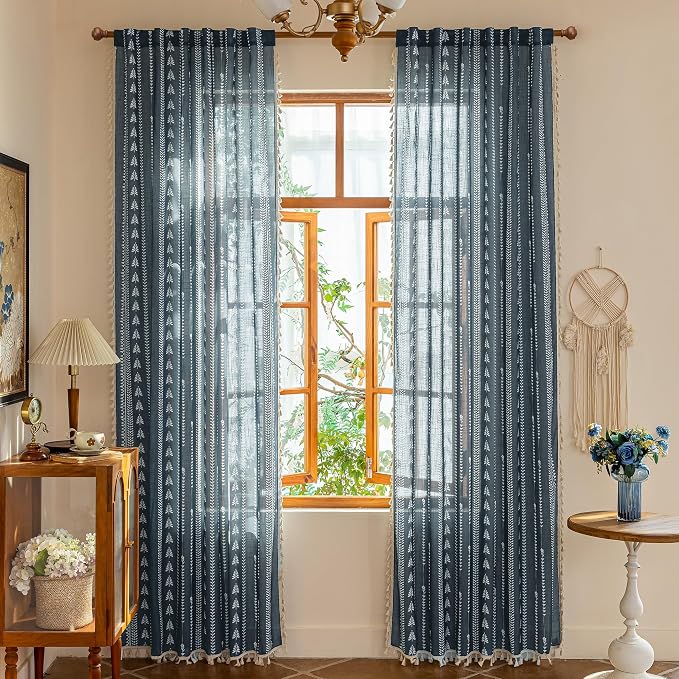 Boho Dark Grey Curtains - Image 2