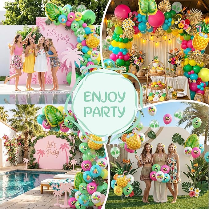 Tropical Balloons, 12 Inch Colorful Hawaiian Latex Balloons - Image 6
