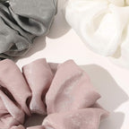 Scrunchies Hair Ties for Women - Big Silk Satin Scrunchie Exra Large Jumbo Gaint Oversized Cute Scrunchy for Curl Thick Hair Ligas Para el Cabello De Mujer Decorations Hair Accessories Gift for Girls