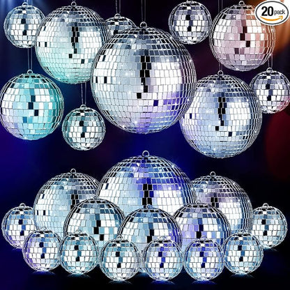 MTLEE 20 Pcs Disco Balls Decoration Mirror Disco Ball Assorted Silver Mini by MTLEE