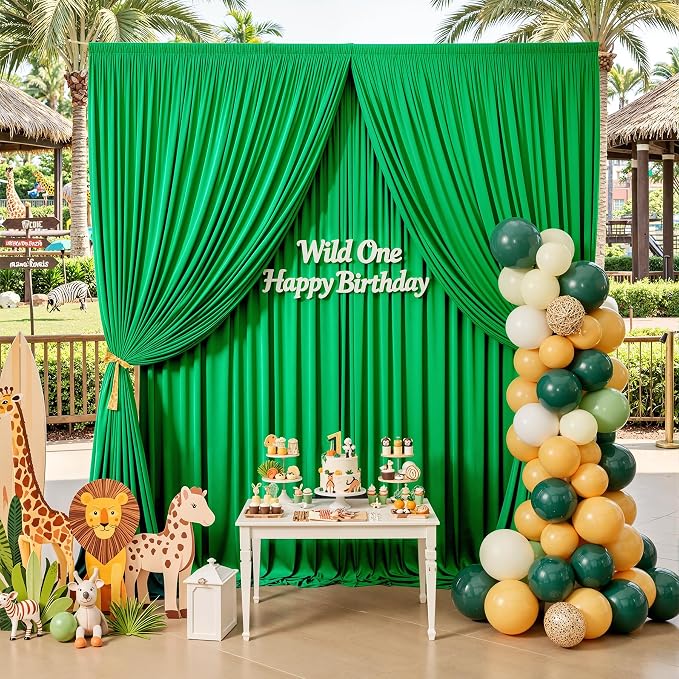 20x12 ft Green Backdrop Curtains - Image 7