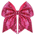 Large Big 7 Inch Glitter Bow Clip Sequin Bling Party Hair Accessories for Women Teens Girls Kids 1 Pcs (Hot Pink)