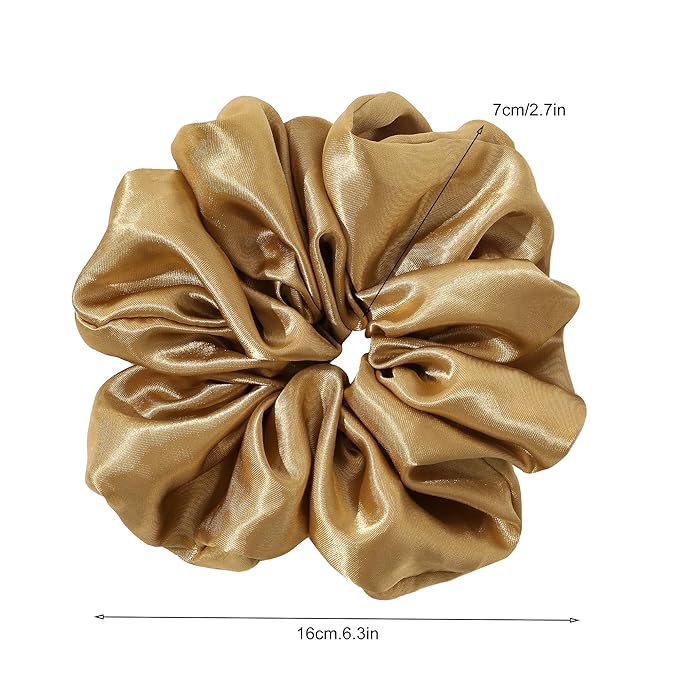 Scrunchies Hair Ties for Women - Big Silk Satin Scrunchie Exra Large Jumbo Gaint Oversized Cute Scrunchy for Curl Thick Hair Ligas Para el Cabello De Mujer Decorations Hair Accessories Gift for Girls