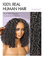 LUVME HAIR 7x6 HD Lace All-Day Comfort Wig Burmese Messy Curly PartingMax Lace Wigs Lace Front Wigs Human Hair Pre Cut Plucked Lace Frontal Glueless 20 Inches Natural Black Color