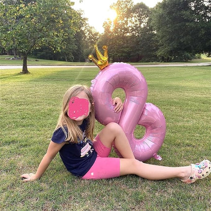 40 Inch Pastel Pink 5 Number Balloons, Giant Foil 5th Birthday Number Balloon - Image 4