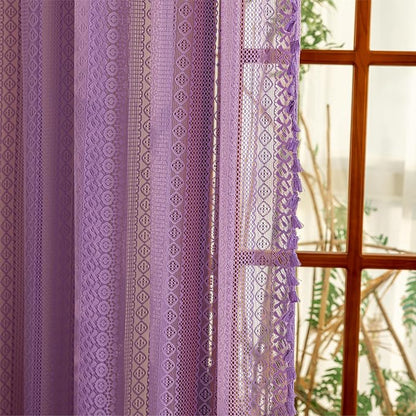 Sutuo Home Lavendar Sheer Boho Curtains 84 inches Long - Image 7