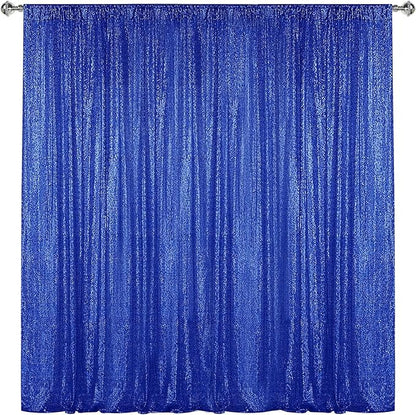 Sugargirl Royal Blue Sequin Backdrop Curtain 8FTx8FT Glitter Royal Blue by Sugargirl